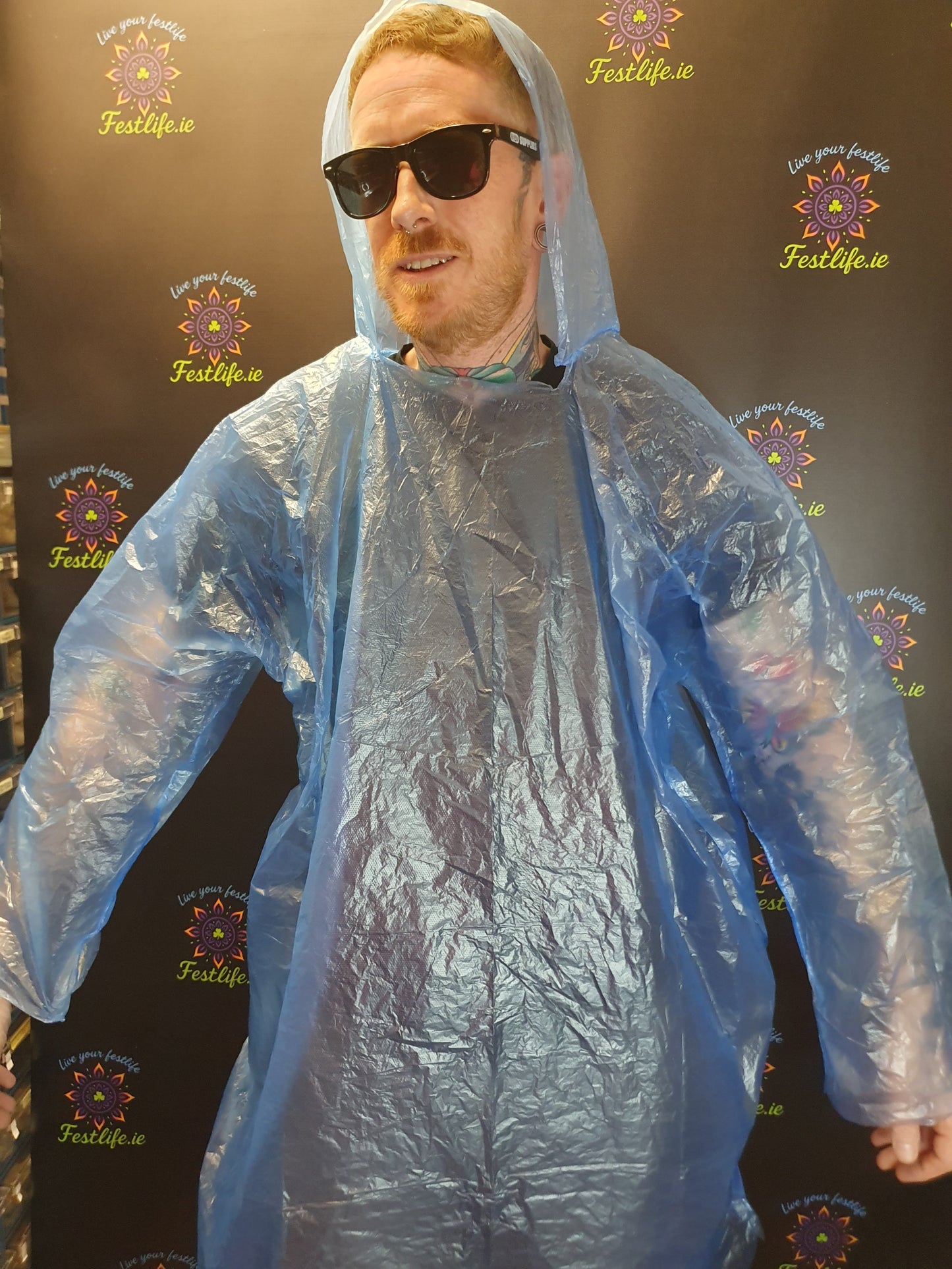 Disposable Festival Rain Poncho with Sleeves