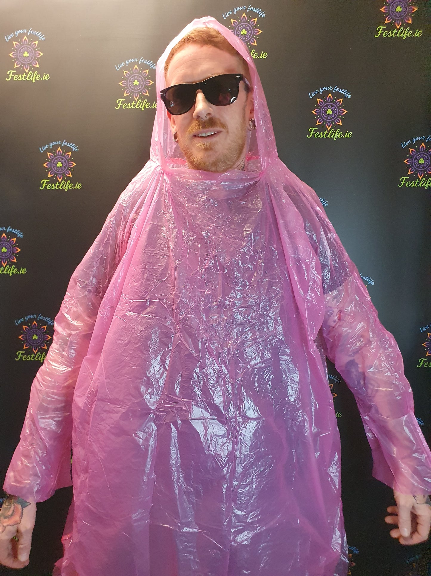 Disposable Festival Rain Poncho with Sleeves