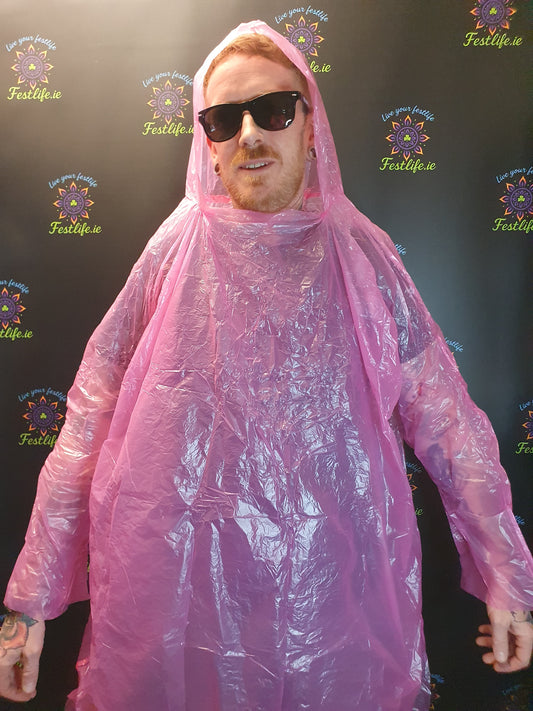 Disposable Festival Rain Poncho with Sleeves