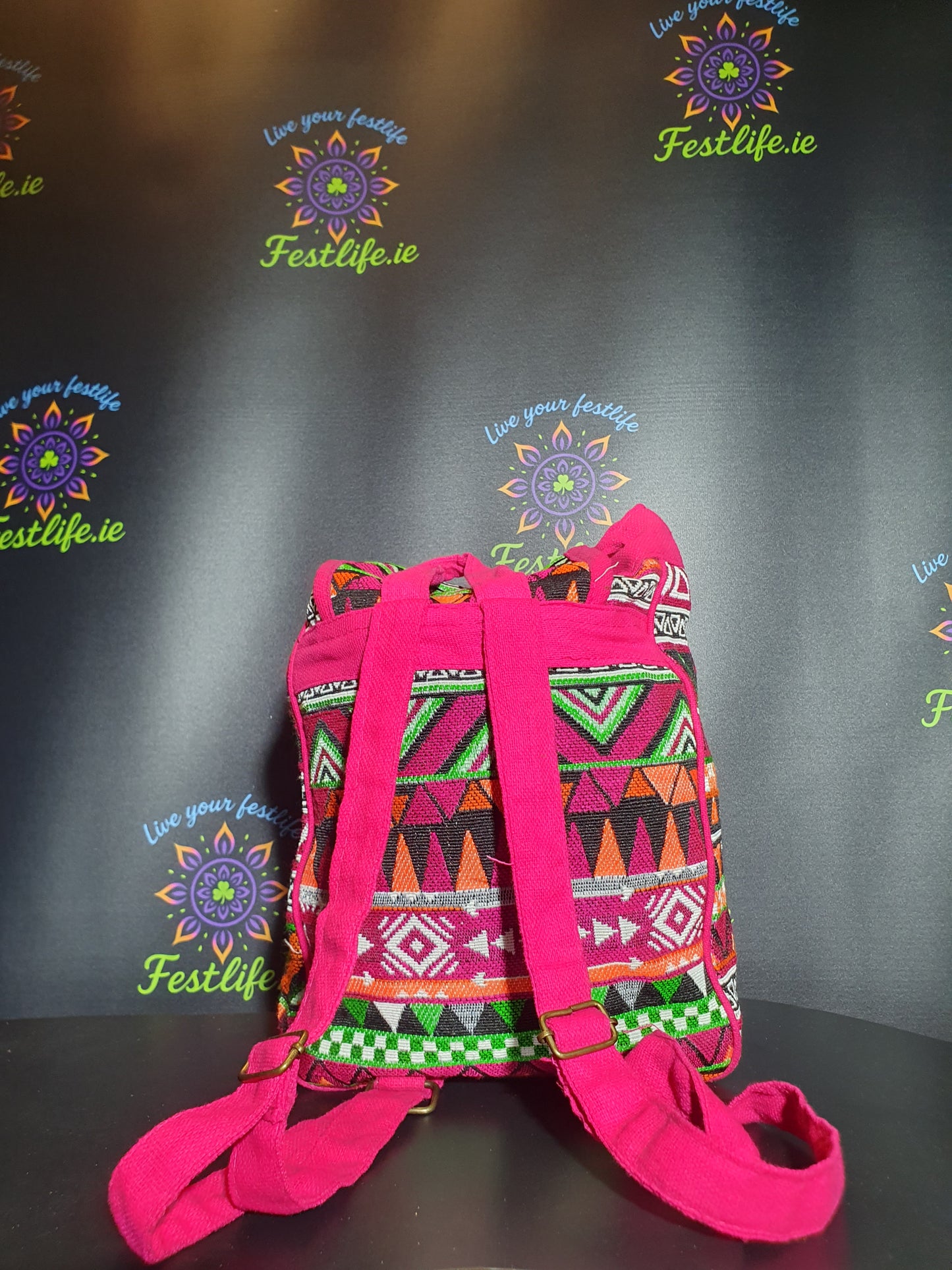 Jacquard Nepal Style Backpack – Festival Pink